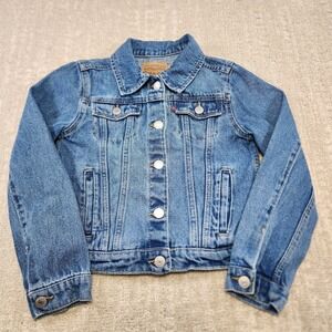 Levis Denim Jacket Youth Medium 10-12 Years Trucker Blue Button Front